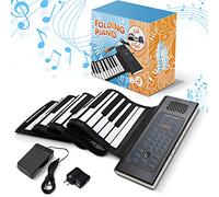 Teclado portátil plegable para piano para rodar, 61 teclas, regalos de música para mujer, hombre, niña, niño, niño, juguete educativo, piano digital principiante