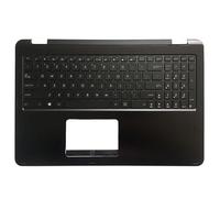 Teclado portátil retroiluminado Negro con Cubierta Superior para reposamanos Compatible con Q553 Q553U Q553UB Modelo 90NB0AZ1-R31US0 0KN0-SR3US13