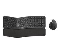 Rapoo Teclado y ratón inalámbrico 8810ME - QWERTY español, ergonómico, 2,4 GHz/Bluetooth, Negro