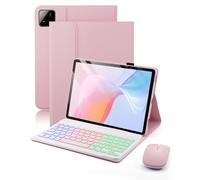 Teclado ratón funda para Xiaomi Pad 7 / 7 Pro (2024)/Xiaomi Pad 8 / 8 Pro (2025) 11.2 pulgadas funda protectora con inalámbrico Bluetooth retroiluminado italiano teclado (QWERTY) Backlit Keyboard Case