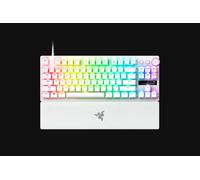 Razer Huntsman V3 Pro Tenkeyless 8KHz - TKL PC-Teclado mecánico para Juegos - 8KHz HyperPolling - Switches ópticos analógicos - 0,1-4,0mm - Snap Tap - Rapid Trigger - Diseño US QWERTY | Blanco