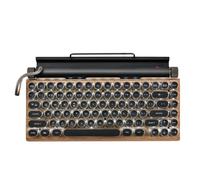 Teclado retro estilo máquina de escribir, inalámbrico Bluetooth, mecánico, 83 teclas, para PC y portátil (gaming)