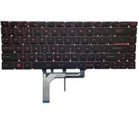 Teclado retroiluminado de repuesto para laptop MSI GF65 GS65 Stealth Series, para portátil MSI GF63 Thin Game Laptop con retroiluminación (rojo)