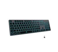 Teclado retroiluminado inalámbrico, teclado silencioso USB recargable, 2.4 G, tamaño completo, compatible con Apple iMac, MacBook y PC, computadora portátil, gris espacial..