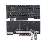 Teclado retroiluminado LXDDP para Lenovo Thinkpad T490S T495 T495S E490S R490 L390 Negro USB 104 teclas QWERTY ambidiestro