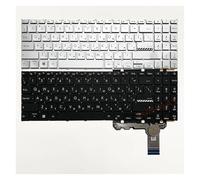 Teclado retroiluminado US/Ruso, Compatible con ASUS, Vivobook, E1504, E1504F, E1504FA, K3605VC, K3605ZC, K3504VA, S3504YA, S3504VA, K3605z, V3605VC(Silver US No-Backlit)