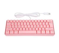 Teclado RGB Retroiluminado, Teclado Mecánico Iluminado con Cable 61 Teclas Rosa, el Enchufe USB No Necesita Controlador, Cool Iluminación RGB Ajustable para Computadora Portátil y Escritorio