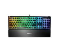 SteelSeries Apex 3 - Teclado RGB para gaming - Iluminación RGB de 10 zonas - Resistencia al agua IP32 - Reposamuñecas magnético superior - Teclado QWERTY Portugués