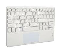Teclado, Teclado Inalámbrico Ultrafino Ligero y Portátil con 78 Teclas y Panel Táctil de Tableta (Blanco)
