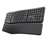 TECLADO TRUST BLUETOOTH MULTIDISPOSITIVO KEYRA ERGONOMICO SILENT COLOR NEGRO