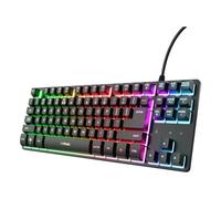 Teclado Trust GXT 833 Thado de membrana TKL con iluminación RGB multicolor