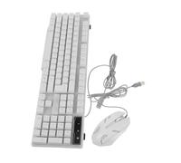 Teclado USB de Computadora Cable, Conjunto Iluminado Blanco | Plástico, Precisa y Teclas Ergonómicas, para Uso Diario y Juegos, Compatible Escritorio y Portátil