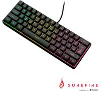 SureFire Kingpin X1 60% Gaming Teclado Inglés US Gaming Multimedia Teclado Pequeño y Móvil Teclado RGB con Iluminación, 25 Teclas Anti-Ghosting, Diseño Americano QWERTY