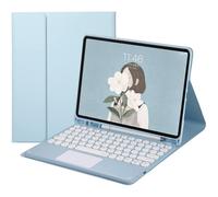 Teclado XiHAMA compatible con Galaxy Tab S6Lite de 10,4" (2020/2022, SM-P610/P613/P615/P619), panel táctil desmontable, cubierta de teclas redonda