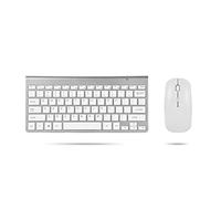Teclado Y Mouse Inalámbricos, Combinación De Mouse Y Teclado Inalámbricos Con Teclas De Interruptor De Tijera, Teclado Inalámbrico USB De 2.4GHz Para Computadora Portátil, Computadora, PC,(Plata)