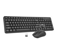 Teclado y mouse inalámbricos, Rii RK209 2.4G Teclado ergonómico inalámbrico silencioso de tamaño completo, escritura y clic silenciosos, mouse ajustable de 5000 DPI para PC, Windows, Mac