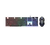 Teclado y mouse para juegos con cable, teclado mecánico luminoso, sensación de mano, teclado portátil iluminado para computadora, laptop, máquina de escribir, teclado retroiluminado, accesorios para