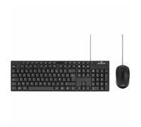 Bluestork - Pack de Teclado de ratón con Cable USB - AZERTY ergonómico y ratón con Cable receptivo - Conjuntos de Teclado y ratón, silencioso, conexión fácil, Comodidad - PC/Linux