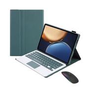 Teclado y ratón Combo para Xiaomi Pad 7/7 Pro 11,2 Panel Táctil Magnético, Compatible con Múltiples Sistemas con Protección Completa de 360° Funda Teclado Inalámbrico Desmontable(Green)