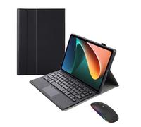 Teclado y ratón Combo para Xiaomi Pad 7/7 Pro 11,2 Panel Táctil Magnético, Compatible con Múltiples Sistemas con Protección Completa de 360° Funda Teclado Inalámbrico Desmontable(Black)