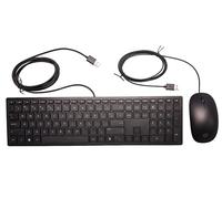 Teclado y ratón con cable HP Pavilion 400 tamaño completo con cable negro...