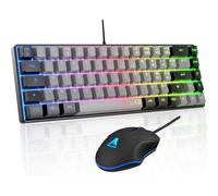 The G-Lab - Combo Hydrogen - Teclado y Raton Gaming, Teclado Gaming 65% con Cable, QWERTY, Formato Compacto + Ratón RGB, 6 Botones, 7200 dpi - Compatible con PC/PS4/PS5/XBOX