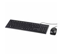 Hama | Kit de Teclado y Ratón con Cable (Teclado Español QWERTY, Conexión USB, Control Preciso y Suave del Ratón, Resistentes) Color Negro