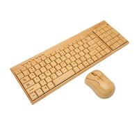 Teclado y Ratón Inalámbricos, Dispositivos de Control Inalámbricos para Computadora de Madera de bambú Plug and Play de 2,4 GHz, para XP, NT, Vista, OS X, (Combinación