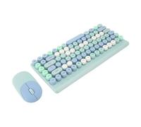 Teclado y Ratón Inalámbricos, Teclado Inalámbrico Colorido y Duradero para PC con Diseño Ergonómico (Blue)