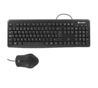 Teclado y ratón - Kit USB con Cable, Incluye Teclado de Membrana y ratón óptico, fácil de Usar y conectividad Plug and Play