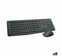 Teclado y Ratón Logitech MK235 Negro Qwerty Español (8 Unidades)