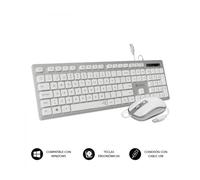 COMBO TECLADO RATON SUBBLIM WIRED ERGO KEYS SILENT FLAT HQ SILVER