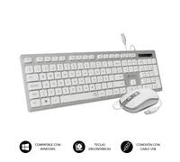 Teclado y Ratón Subblim Combo Wired Ergo Keys Silent Flat HQ/ Plata y Blanco