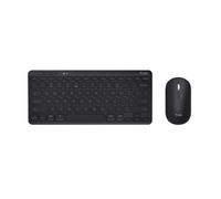 Trust Lyra Pack Teclado y Ratón Inalámbrico Bluetooth, QWERTY Español, 84% Plástico Reciclado, Combo Recargable Compacto para Windows, Mac, PC, Portátil, Tablet, iPad, Android, iOS, Negro