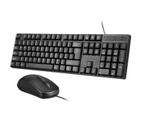 Teclado y Ratón USB Negro de 104 Teclas en Abs, 1 Set | Letras en Inglés, Cómodo para Escribir, Formato Compacto para Ordenador