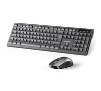 Teclado y ratón Wireless - Combo ergonómico en Negro, conexión inalámbrica, tecnología óptica, Compatible con múltiples Sistemas operativos.*