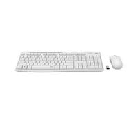 Teclado y ratón Wireless - Conjunto con conexión USB, diseño silencioso, ergonomía optimizada, Color Blanco, Ideal para Uso doméstico y Profesional.* #*