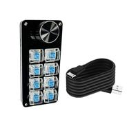 Teclados macro programables transparentes de 3 teclas/4 teclas/6 teclas/8 teclas, almohadilla programable fácil de volúmenes y ajuste de brillo, teclado macro personalizado