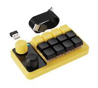 Teclados macros ergonómicos para juegos de 12 teclas con luces RGBs, dos perillas de control y conexión por cable