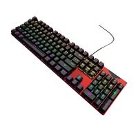 Teclados mecánicos RGB retroiluminados para juegos con interruptores azules, diseño de cables delgados para jugadores de PC, teclados de interruptores azules clicky