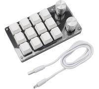 Teclados para juegos de PC, teclado macro programable con una sola mano, teclado mecánico multifuncional programable de 12 teclas y 2 botones, para oficina, juegos, producción de medios, computadora
