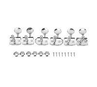 Teclas de Afinación de Guitarra Eléctrica, Keep Tune 6 Piezas Tecla de Afinación de Cuerdas Profesional de Estilo Retro de Metal Delicadas para Reemplazo (Plata)