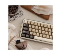 Teclas de Café con Leche de 164 Teclas, Teclas Translúcidas Marrones Retro, Teclas PBT de Doble Inyección para PC para Teclado Mecánico.