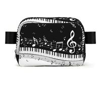 Teclas de Piano con Notas Musicales, riñonera de Viaje Cuadrada, Bolso de Cintura Informal, Bolso de Pecho, riñonera para Hombres y Mujeres.