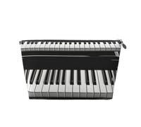 Teclas de Piano en Blanco y Negro Impresas, Bolsa de artículos de tocador Bolsa de Maquillaje Bolsa de cosméticos Bolsa de artículos de tocador de Viaje portátil