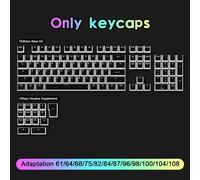 Teclas de Pudding Capa PBT para 130 Teclas, Set Completo de 104 Teclas con Capas Translúcidas y 16 Teclas Adicionales, OEM, Accesorios para Teclado Mecánico (no Teclado)