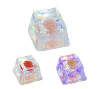 Teclas de resina - Teclas de teclado de resina retroceso | Teclas de teclado, resinas Camelia Rose Sa Profile Keycap | Reemplazo de bricolaje, brillo a través de la tecla translúcida R4 experiencia de