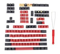 Teclas Fierce para teclados del 65%, gruesas, de doble inyección, ABS y PBT, color rojo samurái, con leyendas de 1,5 mm, compatibles con