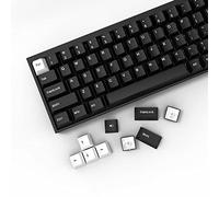 Teclas japonesas de 132 Teclas Negro Blanco Keycap Cherry Profile Double Shot Keycaps Minimalista Compatible con GH60 / GK64 / GK61 / 68/87/104 Teclado