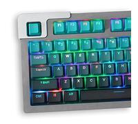 Teclas PBT de doble disparo de 123 teclas, perfil OEM, teclas retroiluminadas cian degradadas para teclado mecánico Cherry Mx 61/64/87/104/108 (cian degradado)